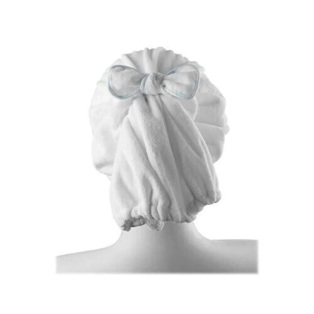 Conair Hair Towel and Scrunchie Set Basik Edition White Microfiber